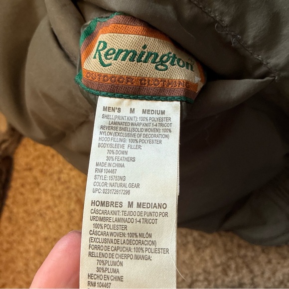 Remington Green Outdoor down  Jacket reversible - Picture 6 of 10